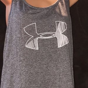 Under Armour Gray Tank LARGE Criss Cross Back LG